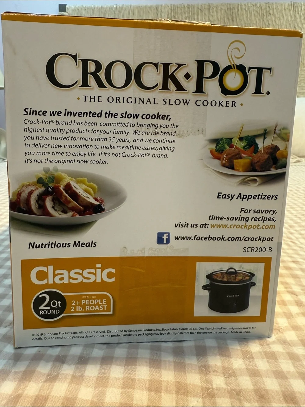 Crock-Pot Classic 2 Qt Slow Cooker SCR200-B Black Brand New Sealed Box